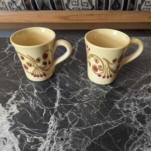 Vintage Vietri Coffee Cups/Mugs.  Made In Italy Exclusively For Marshall Fields.